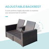Outdoor 3pc PE Rattan Wicker Patio Love Seat Lounge Chair Set