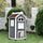 43"H Wooden Cat House Feral Cat Shelter Outdoor Kitten Condo 3-Floor Pet Habitat with Asphalt Roof, Escape Doors, Inside Stairs, Grey and White