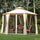 13' x 13' Party Tent 2 Tier Outdoor Hexagon Patio Canopy, Mesh Nettings, Curtains, Double Vented Roof Gazebo, UV and Water Protection, Beige