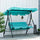 Patio Porch Swing Chair with Adjustable Canopy, Seats 3 Adults, Steel Frame, Armrests, Green