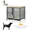 Dog Crate Furniture with Water-Resistant Cushion Medium Dog Kennel, Oak, 31.5" x 22" x 28"