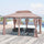 10' x 13' Outdoor Soft Top Gazebo Pergola with Curtains, 2-Tier Steel Frame Gazebo for Patio, Khaki
