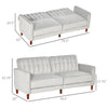 2-IN-1 Design Futon Chaise Lounge 3 Adjustable Positions Convertible Sleeper Sofa with Hidden Legs- Light Grey