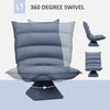 Swivel Floor Chair with Back Support, Microfiber Adjustable Video Gaming Chair for Reading, Lounging, Meditating, Grey