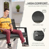 4-Piece Patio Sofa Set Outdoor Wicker Patio Conversation Sets with Removable Cushion and Coffee Table for Balcony, Backyard Black and Grey