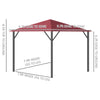 10' x 10' Patio Gazebo Aluminum Frame Outdoor Canopy Shelter with Sidewalls, Vented Roof for Garden, Lawn, Backyard and Deck, Wine Red