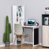 Fold Down Desk Convertible Folding Desk With Blackboard And Side Shelf Multi-Function Computer Office Workstation White