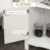 Modern Sideboard, Wooden Kitchen Buffet Cabinet with Drawer and 12-Bottle Wine Rack for Living Room, White