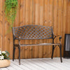 Cast Aluminium Garden Bench 2 Seater Antique Loveseat for Outdoor Patio Porch Park, Bronze
