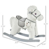 Kids Plush Ride-On Rocking Horse Toy Children Chair with Soft Plush Toy & Fun Realistic Sounds - White