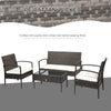 Patio Porch Furniture Sets 4-PCS Rattan Wicker Chair w/ Table Conversation Set for Yard,Pool or Backyard Indoor/Outdoor Use- Brown