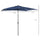 9' x 7' Patio Umbrella Outdoor Table Market Umbrella with Crank, Solar LED Lights, 45Â° Tilt, Push-Button Operation, for Deck, Pool, Blue