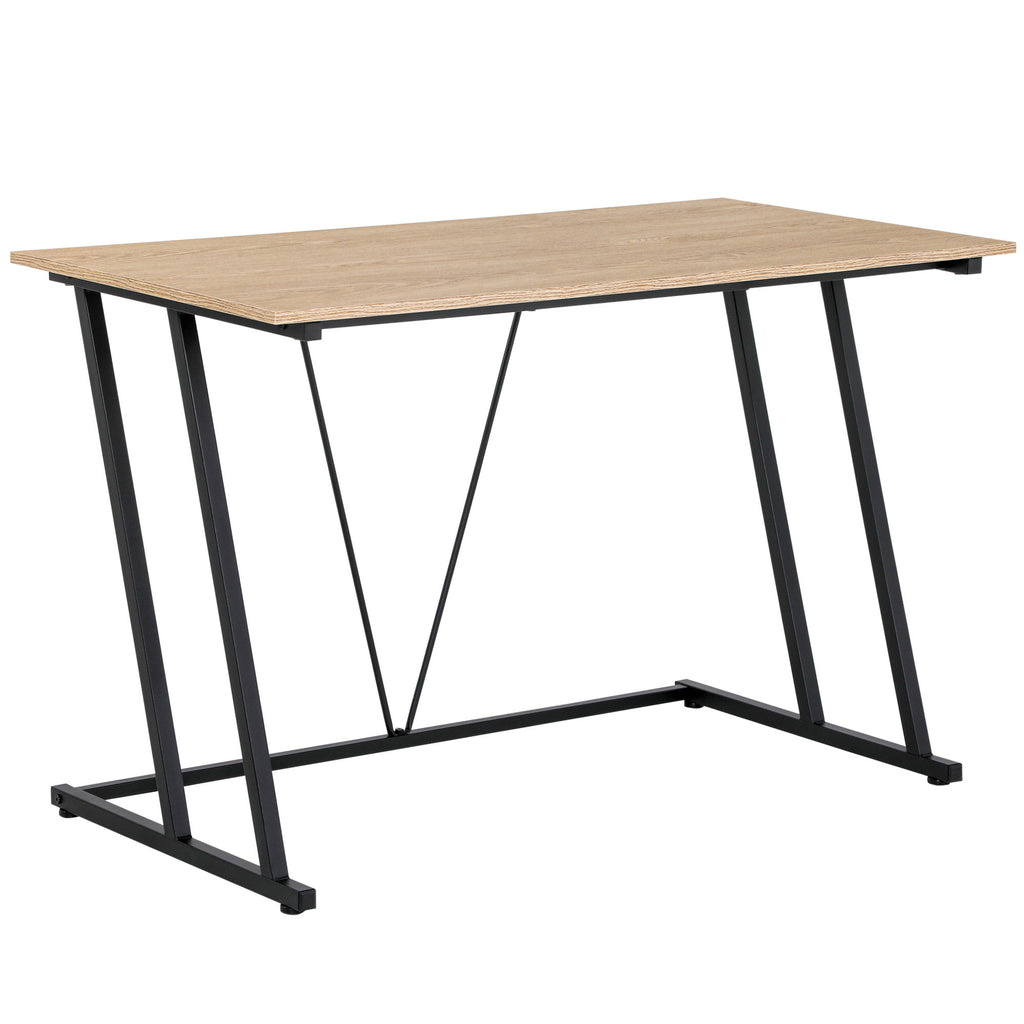 Home Office Computer Desk, Writing Desk, Laptop Table with Z-Shaped Metal Frame, V-Shaped Support Bar, and MDF Tabletop, Black