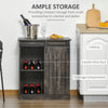 Industrial Cabinet 6-bottle Wine Rack Serving Buffet w/ Sliding Doors , Grey