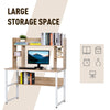 Computer Desk Writing Table with Hutches Storage Shelves Home Office Workstation Oak Wood Grain