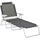 Folding Chaise Lounge, 4-Position Adjustable Lounge Chair with Armrests for Lawn, Patio, Beach, Deck, Dark Gray