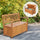 41 Gallon Outdoor Storage Bench, Wooden Deck Box with PE Lining, 2-Seat Container Perfect for Store Garden Tools Toys, Teak