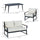 4 Piece Patio Furniture Set Aluminum Conversation Set Garden Sofa Set with Armchairs, Loveseat, Center Coffee Table and Cushions, Cream White