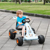 Pedal Go Kart Children Ride on Car with Adjustable Seat, Plastic Wheels, Handbrake and Shift Lever - White