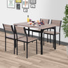 5 Piece Dining Table Set Tranditional Style Dining Room Sets with Chairs Dining Table and Chairs Kitchen Table Sets - Dark Wood Grain/Black