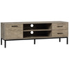 TV Stand for TV up to 50 Inches, Entertainment Center with Door, Open Storage and Drawers, TV Table with Steel Legs, Grey