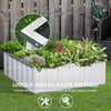 3x3ft Metal Raised Garden Bed, Steel Planter Box, No Bottom w/ A Pairs of Glove for Backyard, Patio to Grow Vegetables, Herbs, White