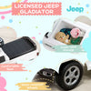 Licensed Jeep Kids Ride on Push Car and Ride Racer, Foot-to-Floor Ride on Sliding Car Pushing Cart with Horn Engine Sound, Under Seat Storage, White