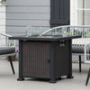 34" Propane Gas Fire Pit Table, 50,000BTU Wicker Gas Firepit with Glass Wind Guard, Lava Rocks and Lid, CSA Certification for Outdoor
