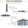 10' x 10' Heavy Duty Pop Up Canopy with Removable Mesh Sidewall Netting, Easy Setup Design, Party Event with Storage Bag, American Flag