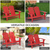 Outdoor Adirondack Chair, Wooden Loveseat Bench, Lounger Armchair with Flat Back for Garden, Deck, Patio, Fire Pit, Red