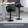 Bar Stools, Bar Stools with Backs, Swivel Seat, Velvet-Touch Fabric, Soft Upholstery for Kitchen, Bar, â€ŽAdjustable Bar Stools, Black