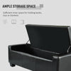 50.5" Faux Leather Rectangular Tufted Storage Ottoman for Living Room, Entryway, or Bedroom, Black