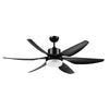 52" Reversible Indoor Ceiling Fan with Light, Modern Mount LED Lighting Fan with Remote Control, for Bedroom, and Living Room, Black