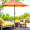 9' 3-Tier Patio Umbrella, Outdoor Market Umbrella with Crank and Push Button Tilt for Deck, Backyard and Lawn, Orange