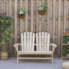Outdoor Adirondack Chair, Wooden Loveseat Bench, Lounger Armchair with Flat Back for Garden, Deck, Patio, Fire Pit, Natural