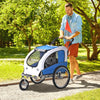 Blue Elite II 2-In-1 Pet Dog Bike Trailer and Stroller with Suspension and Storage Pockets