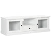 Modern TV Stand Cabinet for TVs up to 60 Inches, Entertainment Center with Drawer and Glass Doors for Living Room, White
