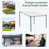 10' x 10' Steel Outdoor Pergola Gazebo Patio Canopy with Durable & Spacious Weather-Resistant Design, Cream White