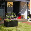 4' x 3' x 2' Raised Garden Bed with Support Rod, Steel Frame Elevated Planter Box, Black