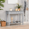 Console Table Industrial Desk with Drawer Bottom Shelf & Large Tabletop for Pictures  Great for the Entryway Grey