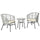 PE Rattan Bistro Set, 3 Pieces Patio, Outdoor Round Wicker Woven Coffee Set, 2 Chairs & 1 Coffee Table Conversation Furniture Set, for Garden