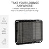 Grey Reclining Lounge Chair, Portable Sun Lounger, Folding Camping Cot, with Adjustable Backrest and Removable Pillow, for Patio, Garden, Beach