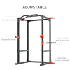 Power Tower Squat Cage, Adjustable Multi-Function Home Gym Weightlifting Exercise Workout Station, Black