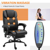 High Back Massage Office Desk Chair with 6-Point Vibrating Pillow, Computer Recliner Chair with Adjustable Lumbar Support, Black
