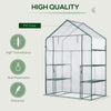56" x 29" x 77" Mini Greenhouse, Walk-in Greenhouse, Garden Hot House with 4 Shelves, Roll-Up Door and Weatherized Cover, Deep Green