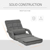 Convertible Floor Sofa Bed, Recliner Armchair Upholstered Sleeper Chair with Pillow for Living Room Bedroom Lounge, Grey