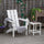 Outdoor HDPE Adirondack Chair, Plastic Deck Lounger with High Back and Wide Seat, White