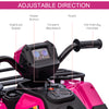 12V Electric Toy Car with Forward Backward Function, Music, LED Headlights, for Ages 3-5 Years, Pink