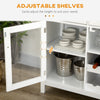 Glass Door Kitchen Sideboard, Buffet Cabinet with 6-Bottle Wine Rack and Stemware Racks, Coffee Bar Cabinet for Living Room, Dining Room