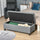 50" Storage Ottoman Bench, Upholstered Ottoman Foot Rest with Linen Fabric and Soft Close Lid for Entryway, Gray